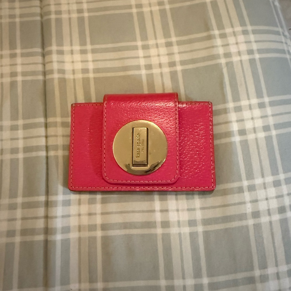 Kate Spade Pink Wallet with Gold Accent